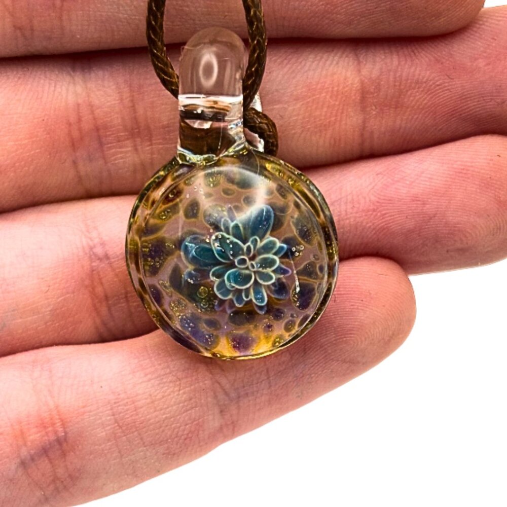 Sea Flower – Handmade Borosilicate Glass Pendant – Gothic Curiosity Accessory